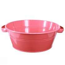Article Bol à fleurs en métal rose avec anses rond Ø33,5cm
