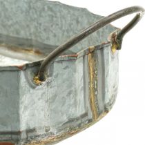 Coupe fleur métal zinc bol antique set de 2 L45cm/59cm