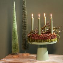 Article Coupe à fleurs en métal vert 30 cm pour décoration intérieure