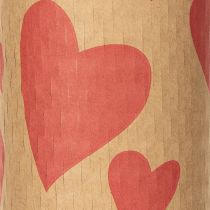 Article Papier cadeau alvéolé durable avec motif cœur pour occasions spéciales, 25 mètres