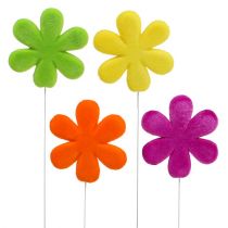 Article Bâtonnet de fleurs coloré floqué Ø8,5 cm 8 pcs