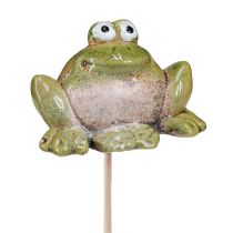 Article Bouchon à fleurs grenouille céramique vert marron 6x4x4.5cm 4 pcs