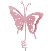 Article Bouchon fleur papillon métal rose L24cm 12 pcs