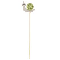 Article Pique de jardin déco escargot Bois Feutre Vert 6,5cm 12pcs