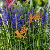 Article Bouchon fleur abeille, décor rouille, bouchon décoratif patine L31/32cm 6pcs