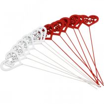 Article Bouchon fleur coeur rouge bouchon décoratif en bois Love 7cm 12pcs