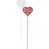 Article Bouchon fleur coeur rouge, blanc Bouchon décoratif Saint Valentin 7cm 12pcs