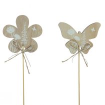 Article Bouchon à fleurs papillon en bois fleurs décoratives 9cm 12pcs