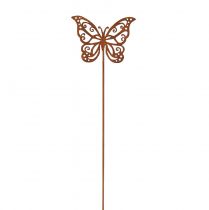 Article Bouchon de fleur en métal rouille décoration papillon 10 × 7 cm 3 pièces