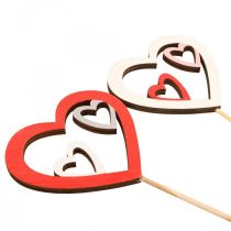 Article Bouchon de fleur Bouchon décoratif Saint Valentin coeur rouge 7cm 12 pcs