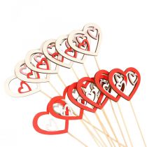 Article Bouchon de fleur Bouchon décoratif Saint Valentin coeur rouge 7cm 12 pcs