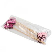 Article Bouchon de fleur Bouchon décoratif fête des mères coeur rose 7cm 12 pcs