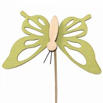 Bouchon fleur papillon déco bois coloré 8.5cm 12pcs
