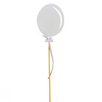 Bouquet de fleurs décoratif pour gâteau, ballon blanc 28cm, 8 pièces