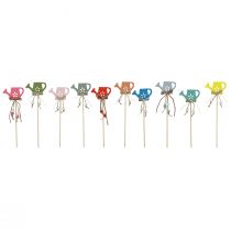 Article Bouchon de fleur arrosoir à pois bois décoratif 4,5×7cm 10 pcs