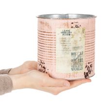Article Pot de fleurs décoratif en métal saumon Ø15,5 cm H15 cm