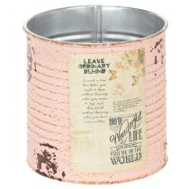 Article Pot de fleurs décoratif en métal saumon, décoration estivale Ø11cm H10.5cm