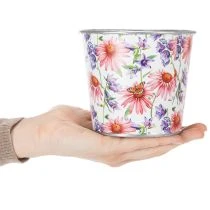 Article Cache-pot en métal à motif floral Ø12cm H10,5cm