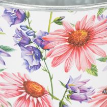 Article Pot de fleurs en métal décoratif Ø14cm H12,5cm avec motif floral