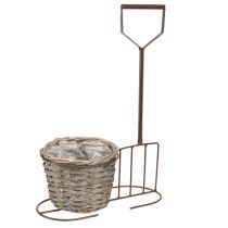 Article Pot de fleur outil de jardin décoratif marron Ø17,5cm H30cm