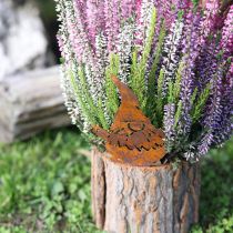 Article Pot de fleurs en bois écorce jardinière gnome rouille H24cm