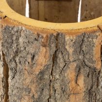 Article Pot de fleurs en bois écorce et rouille souris H24cm
