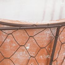 Article Pot de fleur panier en fil de céramique terre cuite marron L38,5cm