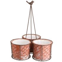 Article Pot de fleur panier en maille céramique métal marron Ø30cm H11,5cm