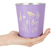 Article Pot de fleurs rond aux couleurs pastel, orné de motifs floraux, pour plantes d'intérieur, 12 cm, lot de 3.