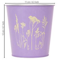 Article Pot de fleurs rond aux couleurs pastel, orné de motifs floraux, pour plantes d'intérieur, 12 cm, lot de 3.