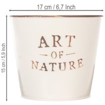 Article Cache-pot en métal crème Art of Nature Ø17,5cm H15cm