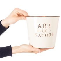 Article Cache-pot en métal crème Art of Nature Ø17,5cm H15cm