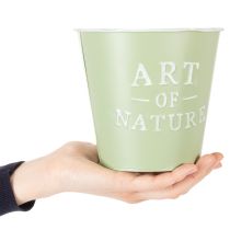 Article Pot décoratif en zinc vert menthe Art of Nature Ø17,5cm H15cm