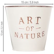 Article Cache-pot en zinc crème 15 cm Art of Nature