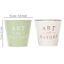 Article Lot de 2 cache-pots Art of Nature en métal 15 cm multicolores