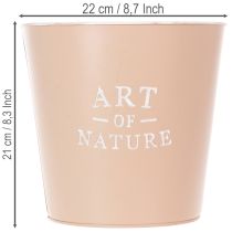 Article Cache-pot rond en zinc rose vintage - Art of Nature Ø22 cm H21 cm