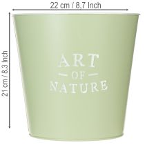 Article Cache-pot en métal vert menthe "Art of Nature" Ø22 cm H21 cm