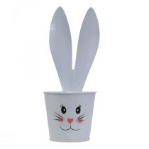 Cache-pot lapin cache-pot métal blanc décoration Pâques Ø8cm H20.5cm 4pcs