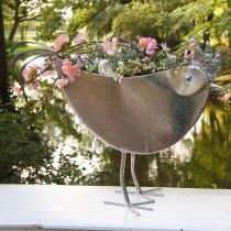 Cache-pot Poulet Métal Oiseau Métallisé Rosé 51×16×37cm