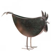 Article Cache-pot Poulet Métal Oiseau Métallisé Rosé 51×16×37cm