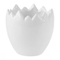 Article Pot de fleur jardinière blanc d&#39;oeuf en céramique Ø8cm H8.5cm 6 pcs