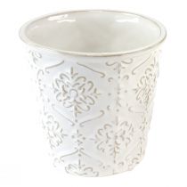 Article Pot de fleurs jardinière en céramique blanc crème beige Ø13,5cm 2 pcs