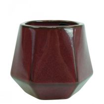 Article Cache-Pot Jardinière Céramique Rouge Hexagonal Ø10cm H9cm