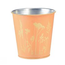 Article Pot de fleur jardinière métal jaune pêche Ø11,5cm H11,5cm