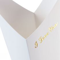 Article Sac à fleurs roses emballage cadeau blanc 46cm 12pcs