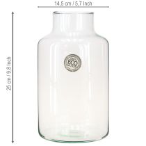 Article Vase à fleurs décoratif en verre avec col transparent Ø14,5cm H25cm