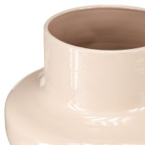 Article Vase à fleurs en métal émaillé marron cappuccino Ø17cm H23cm