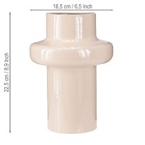 Article Vase à fleurs en métal émaillé marron cappuccino Ø17cm H23cm