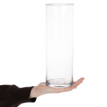 Article Vase à fleurs cylindrique en verre fin, pouvant servir de vase ou de grand vase décoratif, 30 cm