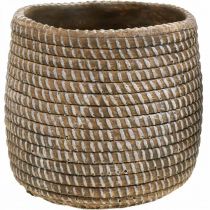 Article Lot de 2 cache-pots en céramique imitation tressage Ø9cm H10,5cm
